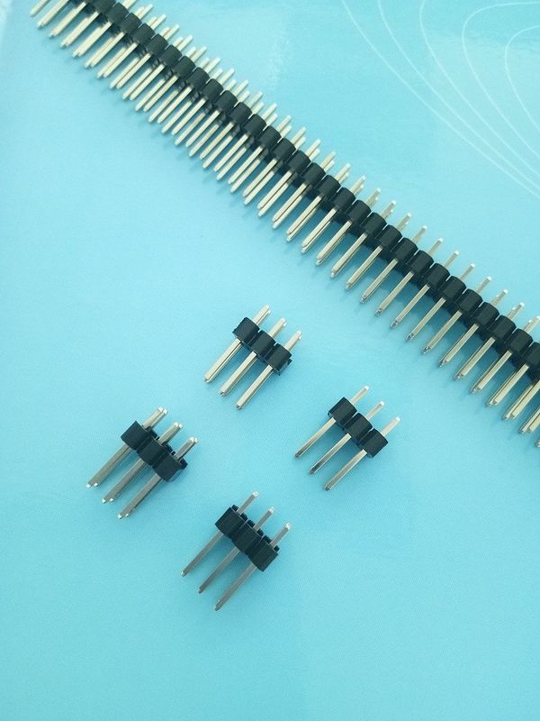 Dual Row DIP Pin Header PCB Electrical Pin Connectors Pitch 2.54mm Gold Flash Plating