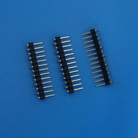 China Pitich 2.54mm SMT Pin-Titel-Verbindungsstück, schwarze Farbeinzelne Reihen-elektrische Stiftverbindungsstücke distributeur