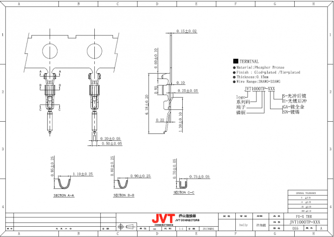 Beige UL94V-0 1.0mm des VERLEGENHEIT Reihen-Nylon-46 30 Verbindungsstücke Pin LVDS für dünne LCD-Schnittstelle
